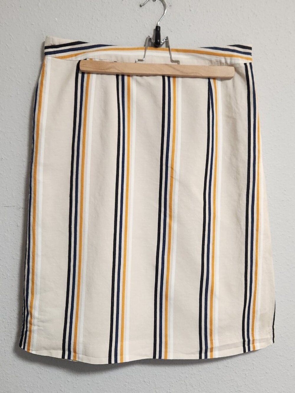 Who What Wear | Retro Style Stripe Tan Khaki Skirt 8